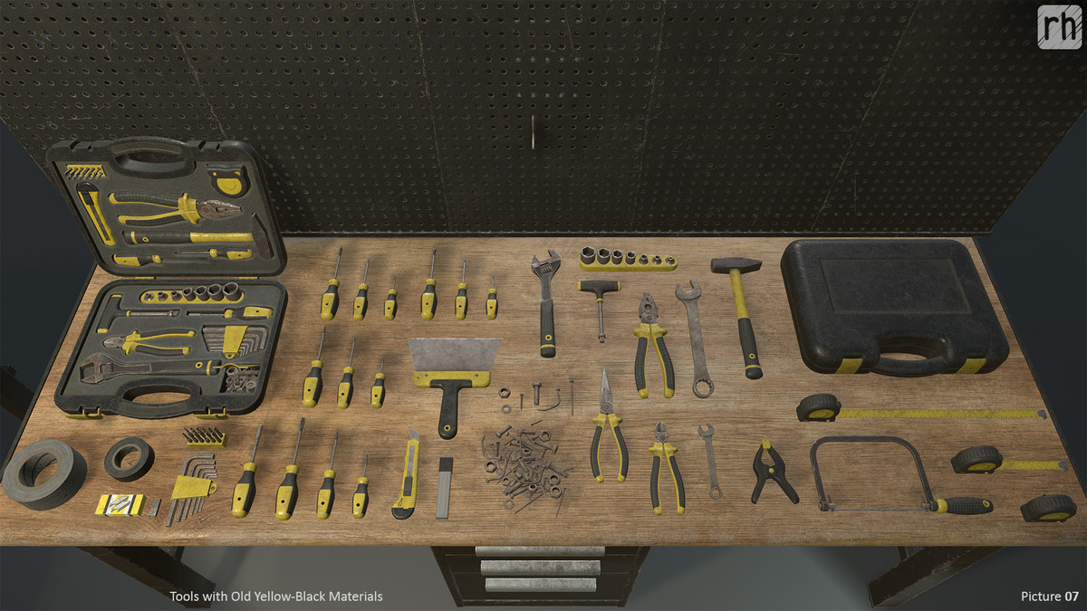 Workbench Hand Tools PBR Game-Ready Vol. 1
