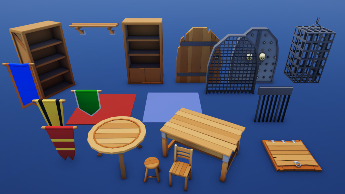 Modular Dungeon & Castle Pack – Stylized Low Poly