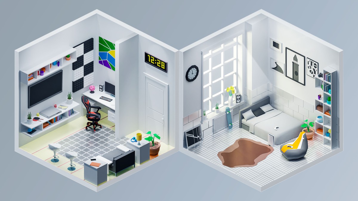 Interior 2 - Low Poly 3D Models Pack