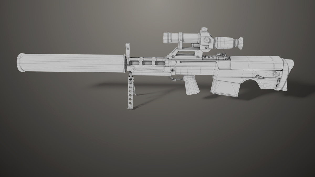 Sniper 05 Black and Sandal Single Mat URP HDRP Textures