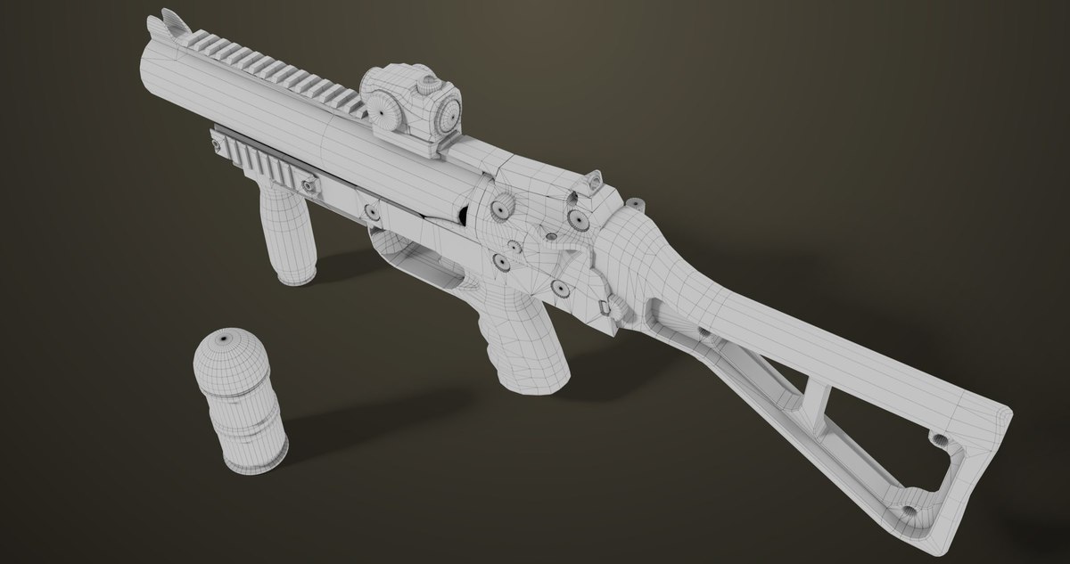 6 Grenade Launcher Black URP HDRP Textures
