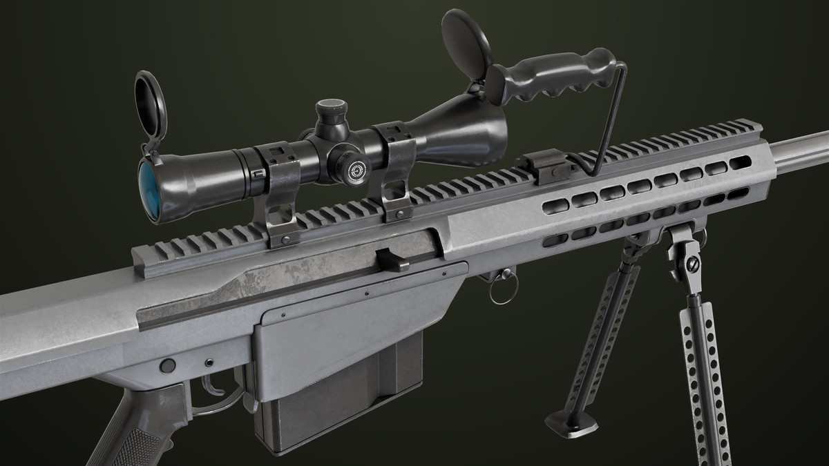 Sniper Rifle 02 Black and Sandal Single Map URP HDRP