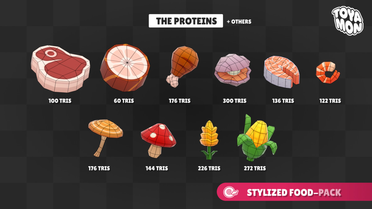 Stylized Food Pack - Low poly
