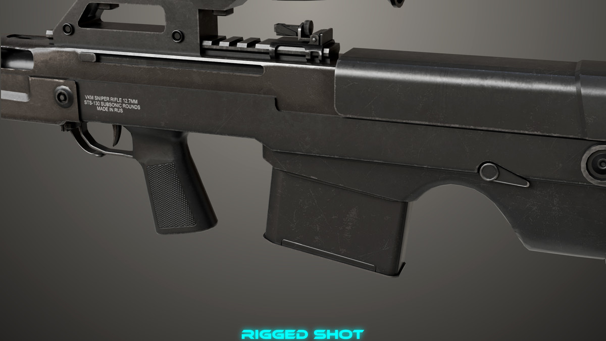 Sniper 05 Black and Sandal Single Mat URP HDRP Textures