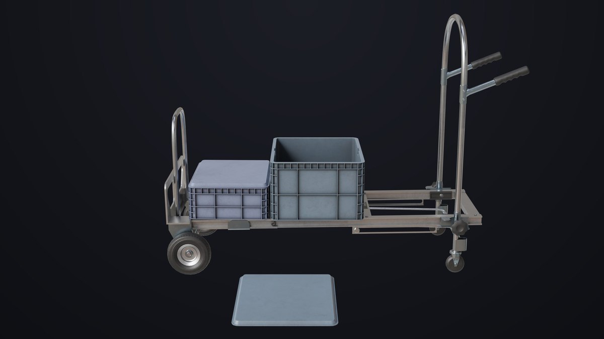 Convertible Hand Truck Steel URP HDRP Textures