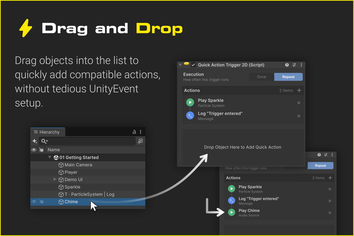 Quick Actions - Action Sequences in the Inspector