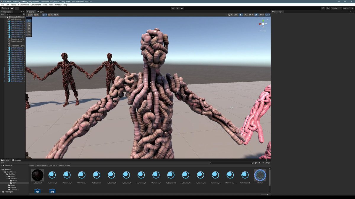 Bio Lines: Gut Man, a Humanoid Character for horror games