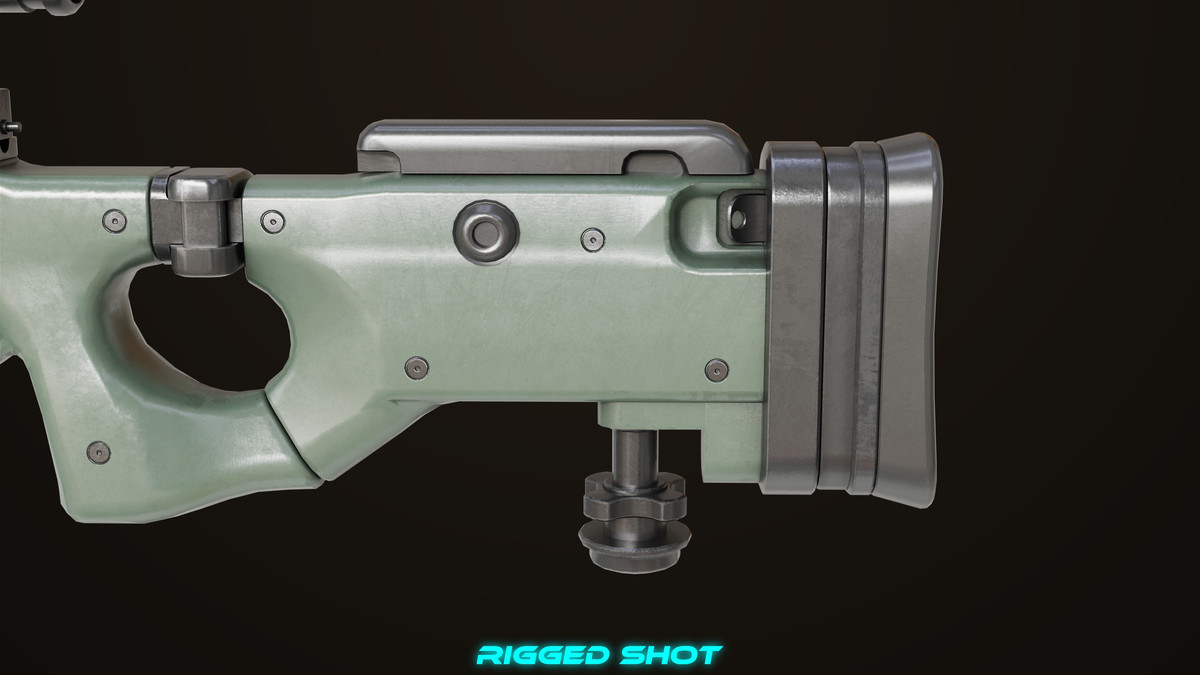 Sniper Rifle 03 Green URP HDRP Textures
