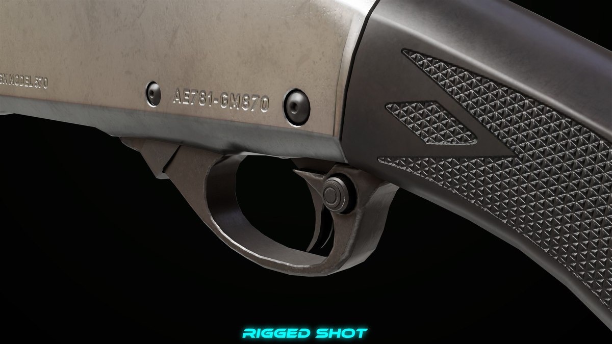 Long Shotgun 01 Black And Silver Single Mat URP HDRP Textures