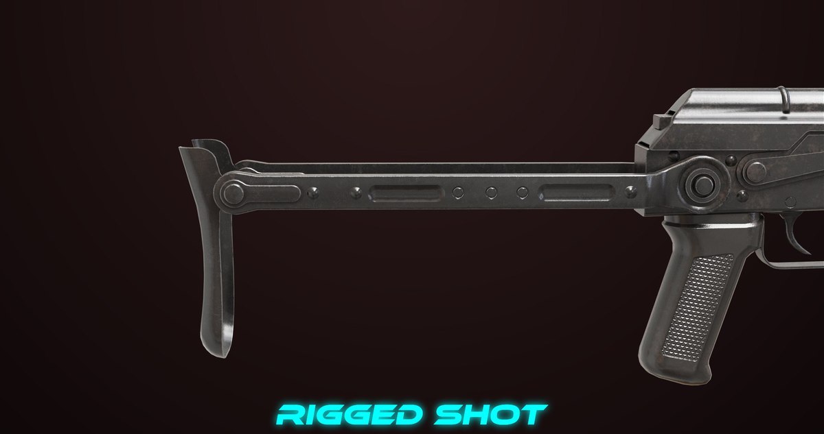 AKMS Light Machine Gun 10 Metal URP HDRP Textures