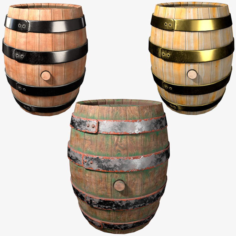 A versatile set of barrels with different textures