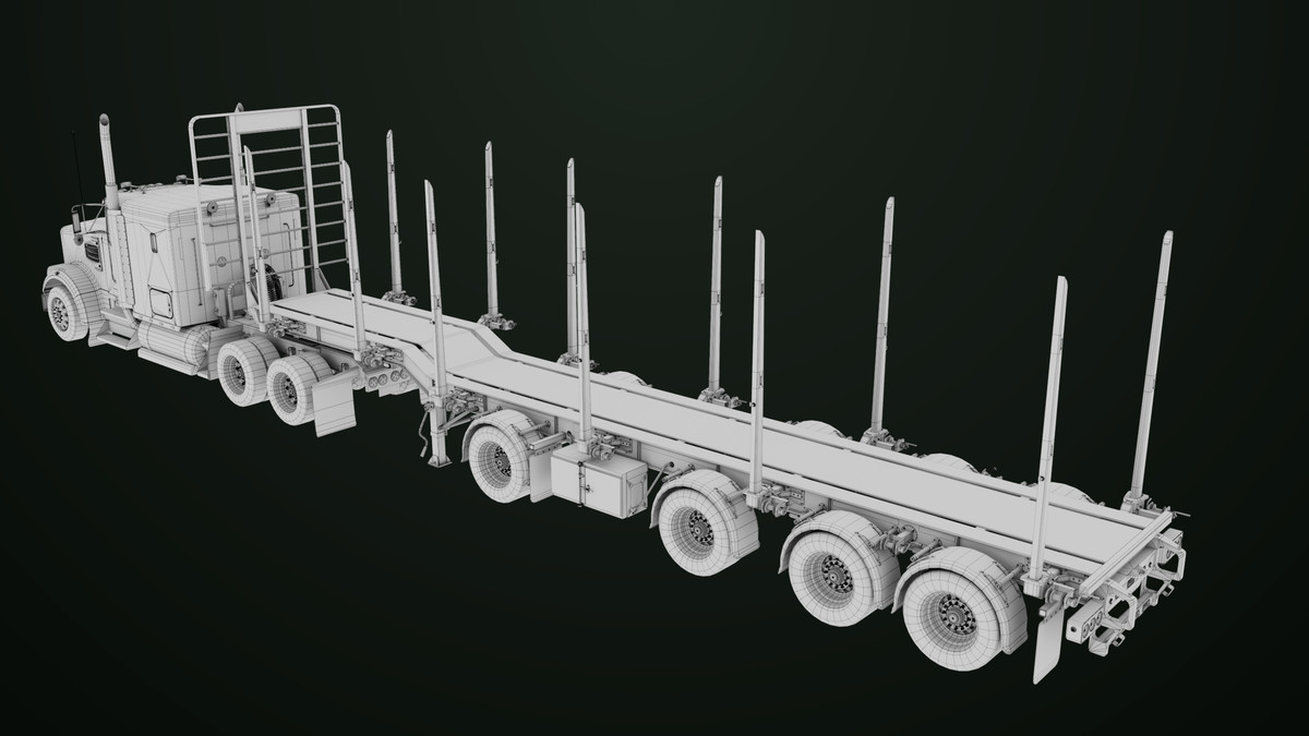 Truck 07 Log Trailer with All Loads Collection