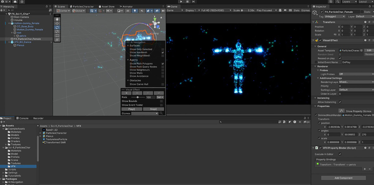 VFX Graph - Sci-Fi Character & Background Particles