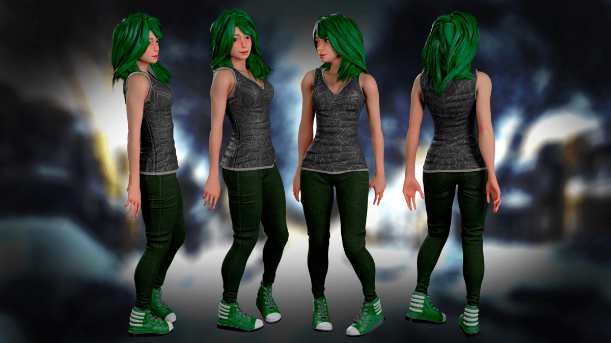 Winter Delivery Girl – Game Ready Modular Character Pack