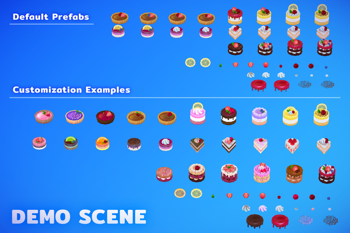 Modular Hand-Painted Dessert Pack – Customizable Low-Poly Bakery Food Props