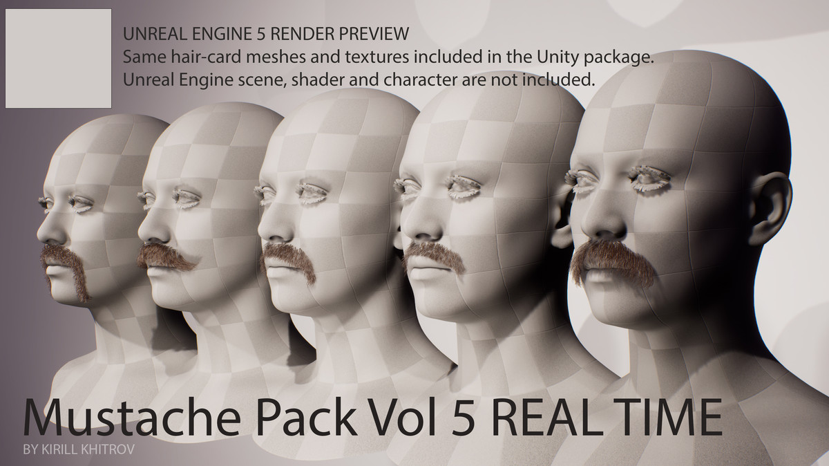 Moustache Pack Vol. 1 Real-Time Facial Hair Styles