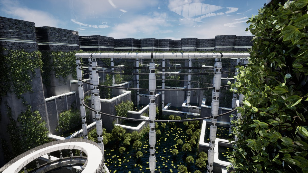 Futuristic Biodome Garden – Sci-Fi Nature Environment