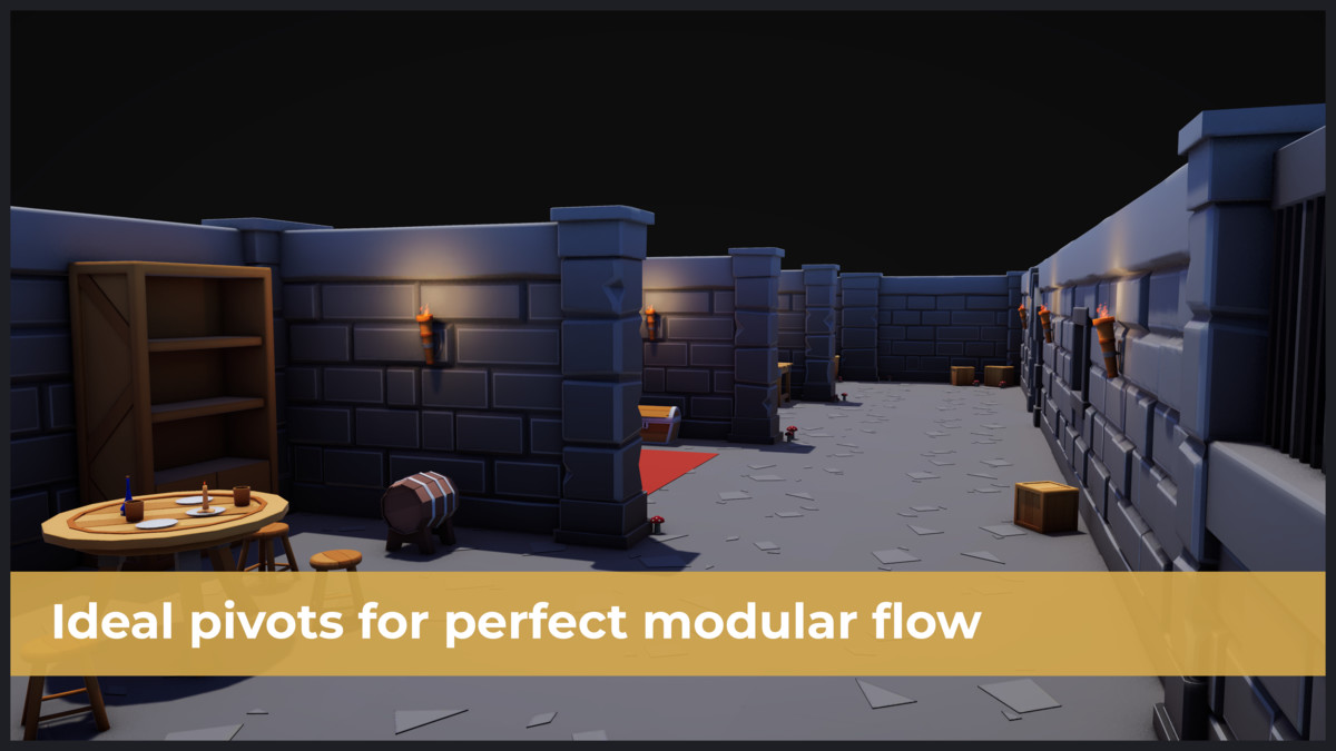Modular Dungeon & Castle Pack – Stylized Low Poly