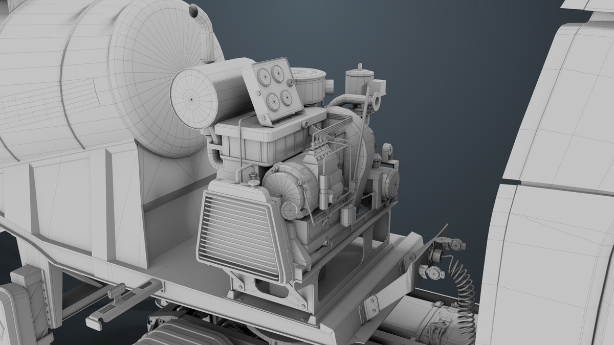 Chassis06 Cement Trailer 01 White URP HDRP Textures