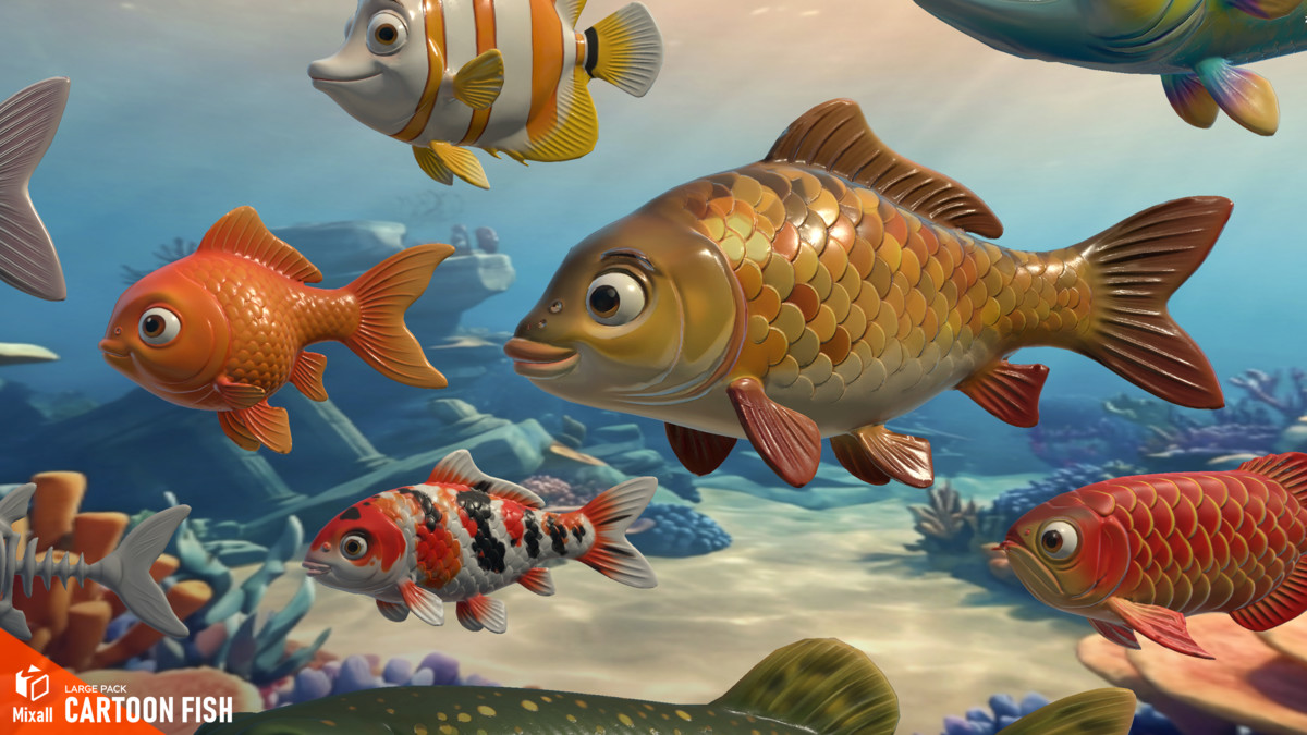 Cartoon fish - large pack