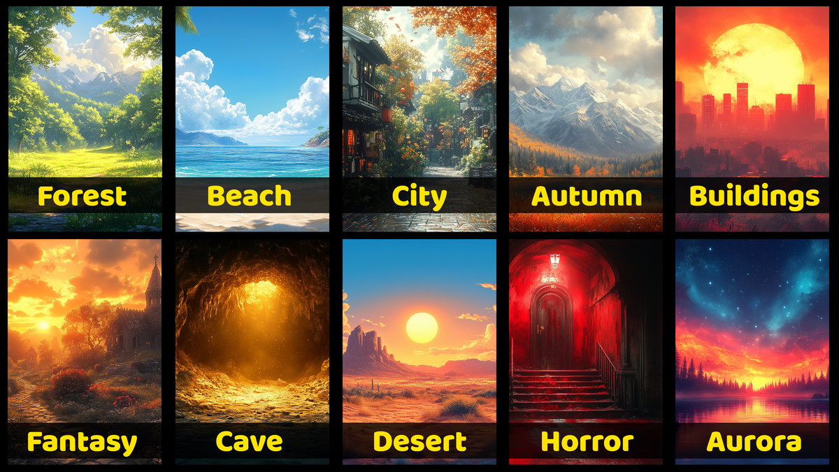 2D Backgrounds Huge Pack