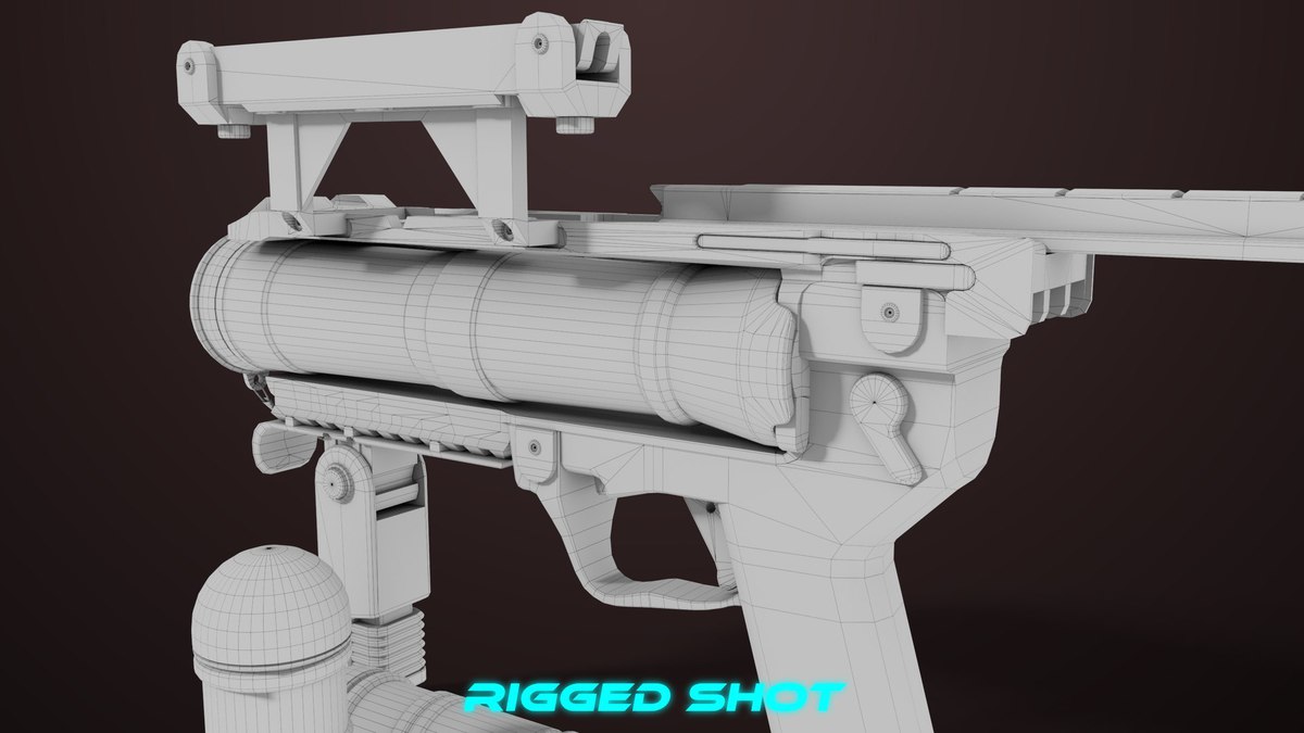 6 Grenade Launcher Black URP HDRP Textures