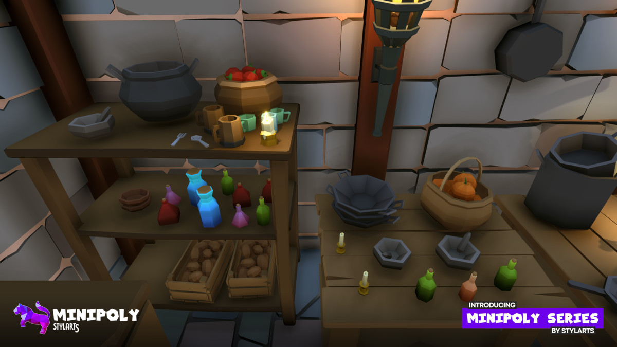 Minipoly Series - Fantasy Kingdom Interior ( Stylized Lowpoly Environment )
