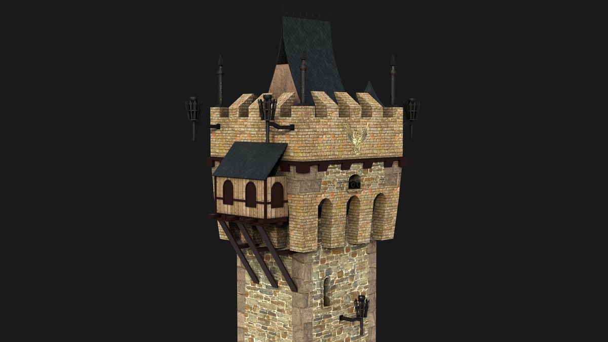 Castle Watch Tower 01 URP HDRP Textures