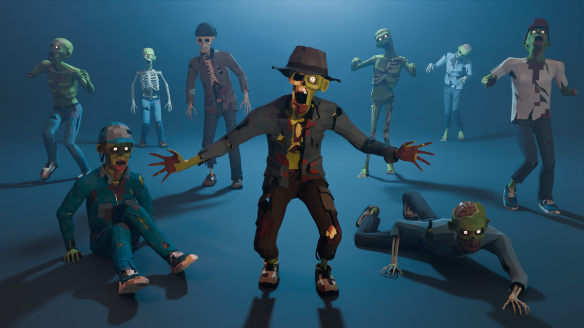 Zombie Man Modular Pack Low-Poly Stylized