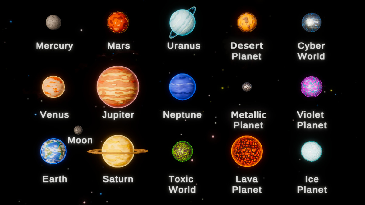 16 Stylized Planets Pack