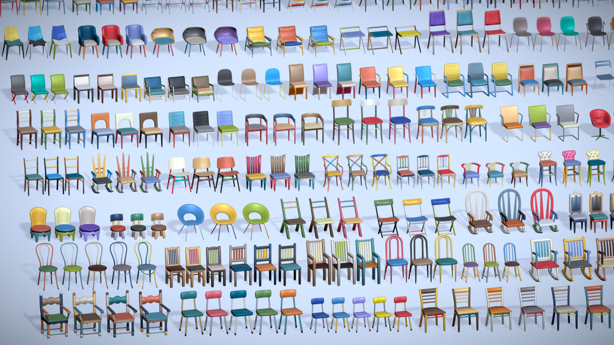 540 Chairs Pack 1 - Lowpoly Midpoly Furniture Collection for Games & Interiors