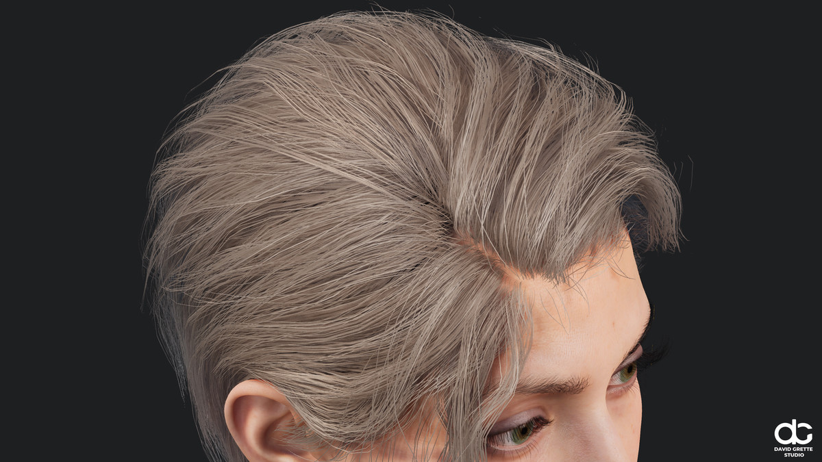 Realistic female hairstyles, pack #3 | Rigged hair, game-ready, low-poly
