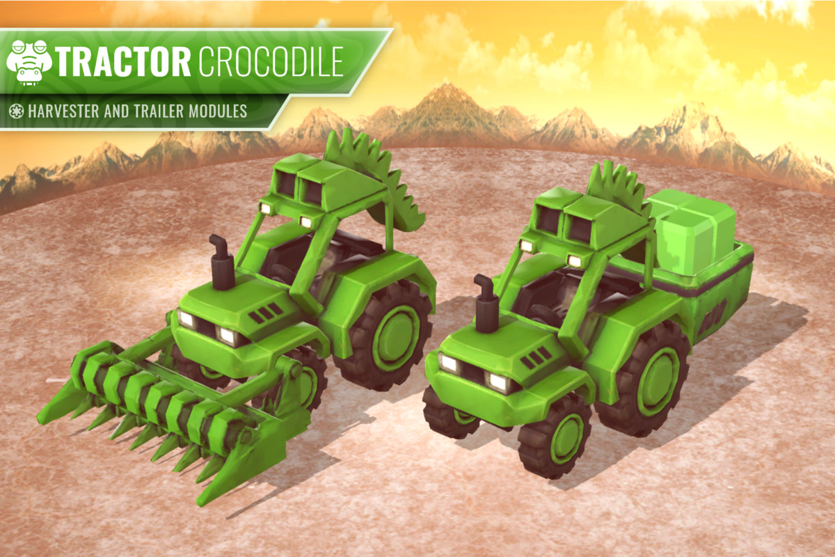 Stylized Tractor Pack – Animal Farming Vehicles (LOD, Atlas)