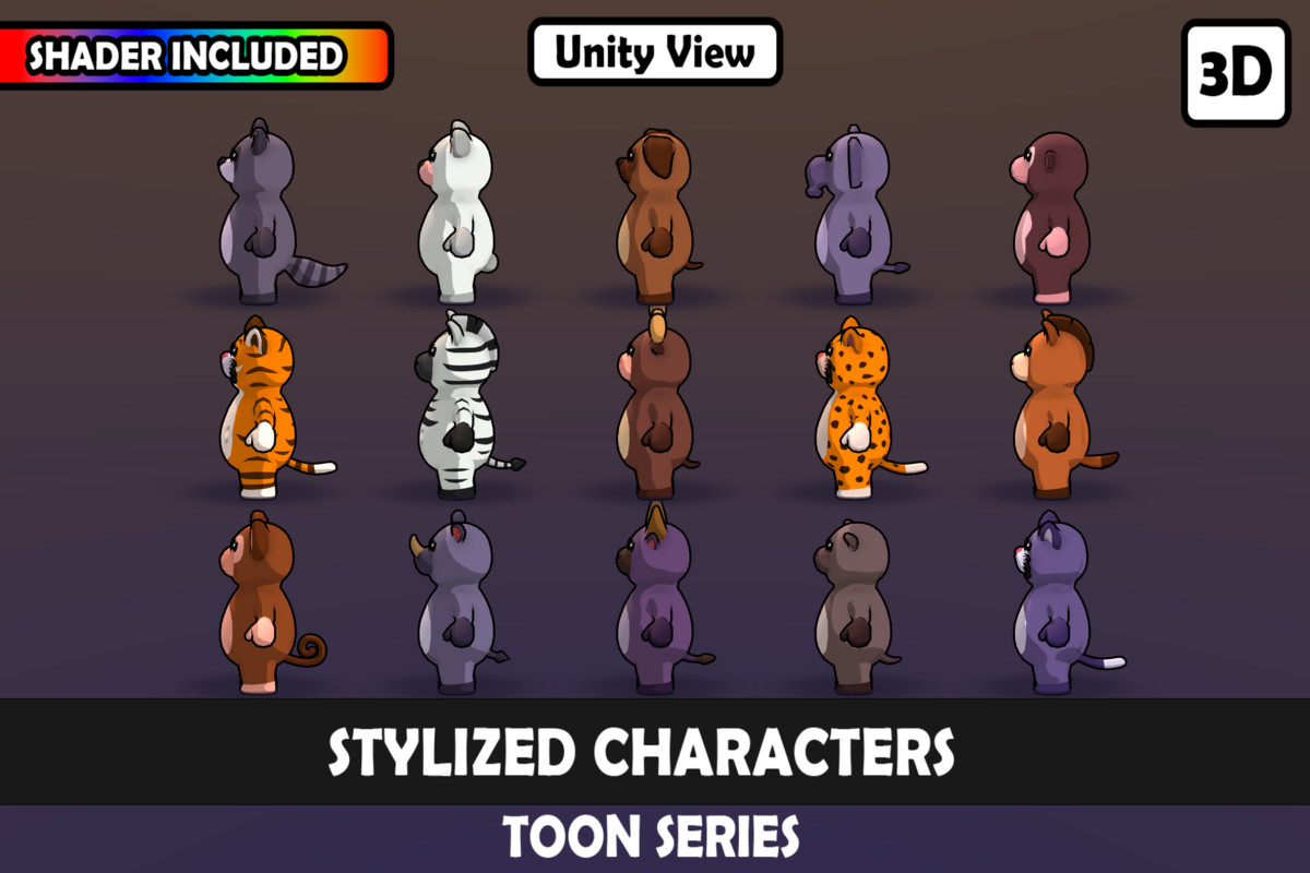 V2 Mascot Humanoid Animal Characters V2: 15 Unique Humanoids, Matcap Magic