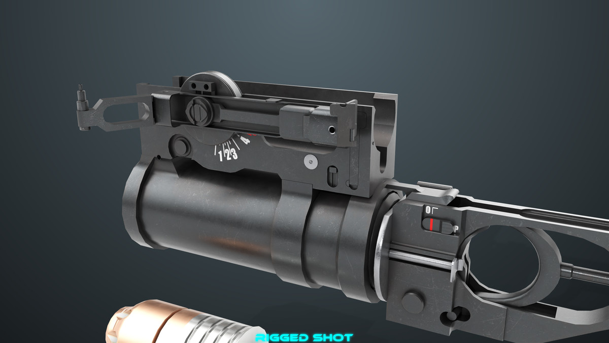Grenade Launcher 03 Standalone Black URP HDRP Textures