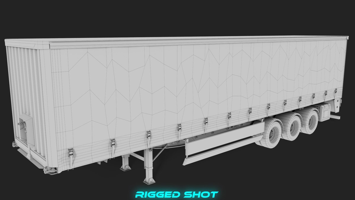 Curtainsider Semi Trailer URP HDRP Textures
