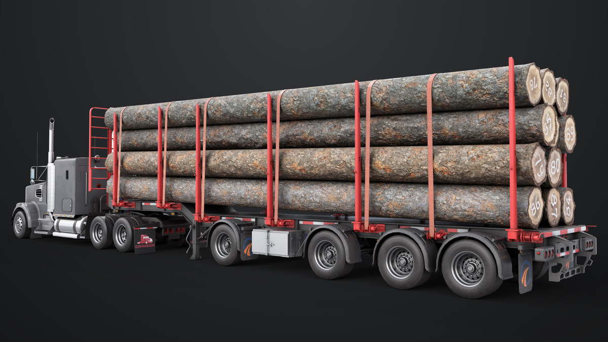 Truck 07 Log Trailer Grey Version URP HDRP Textures