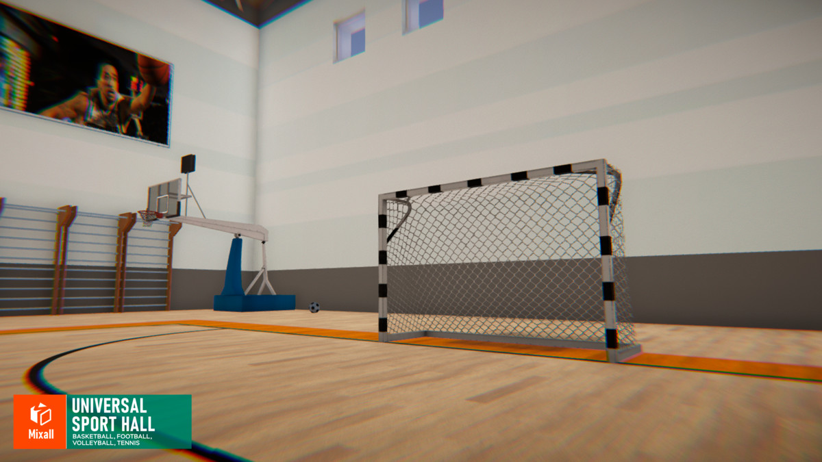 Universal sport hall - basketball, football, volleyball, tennis