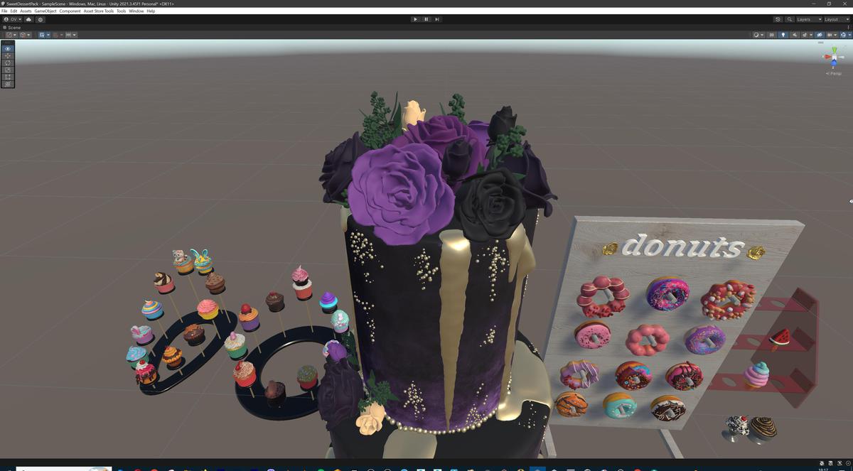 Sweet Dessert Asset Pack (Donuts, Cupcakes, Cake, Ice Cream, Candy)