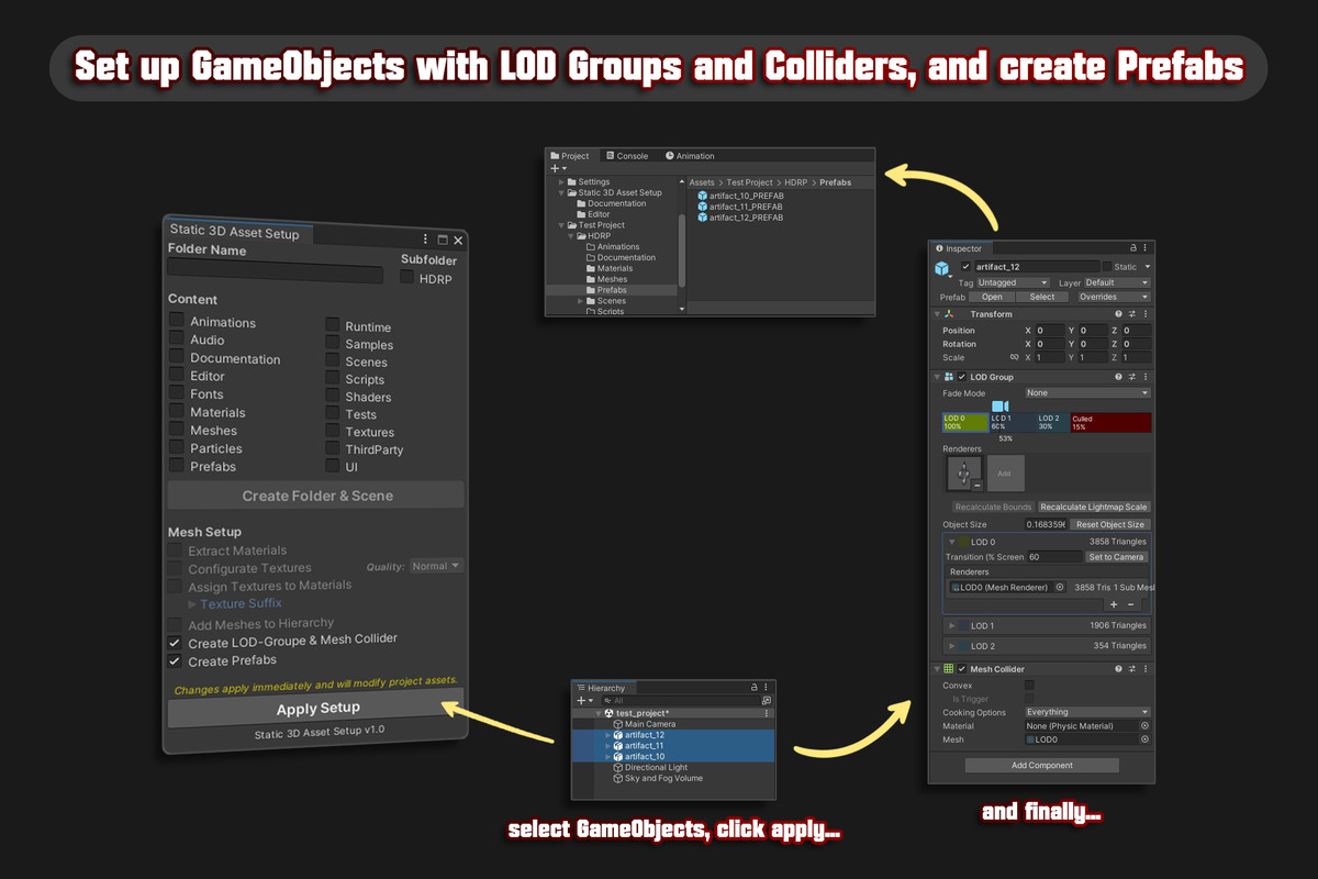 Static 3D Asset Setup