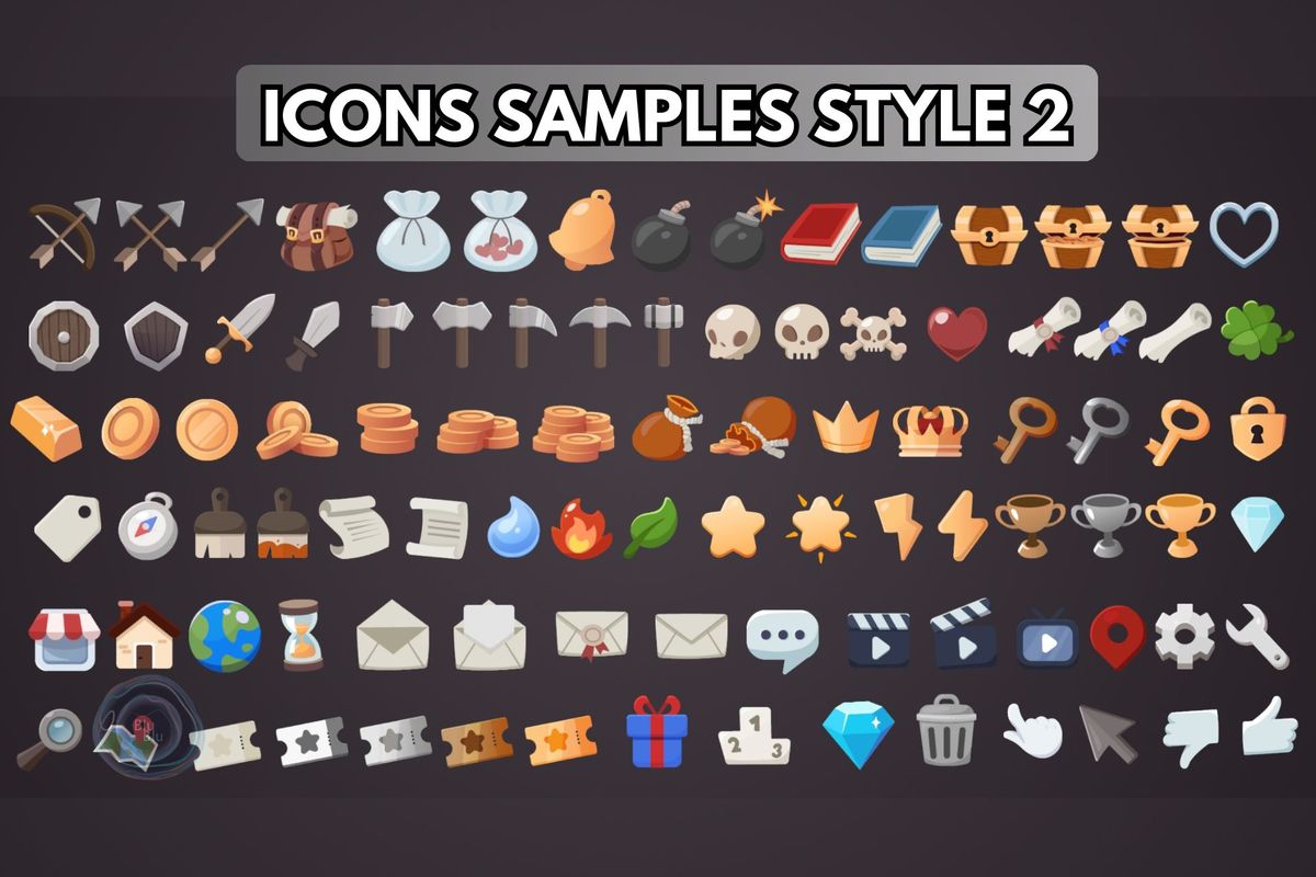 Dark Fantasy GUI + Icons Bundle + PSD GUI files + AI Icons files