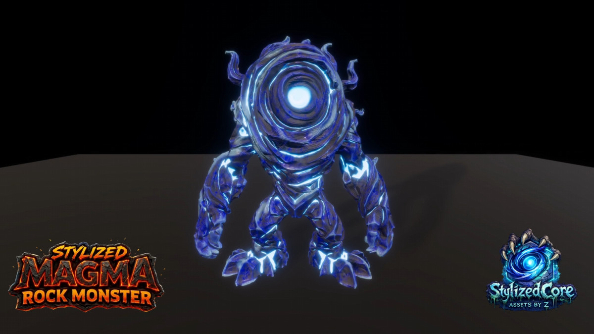 Stylized Magma Rock Monster Pack 1 – Core Variant (Animated, LOD, Skins)