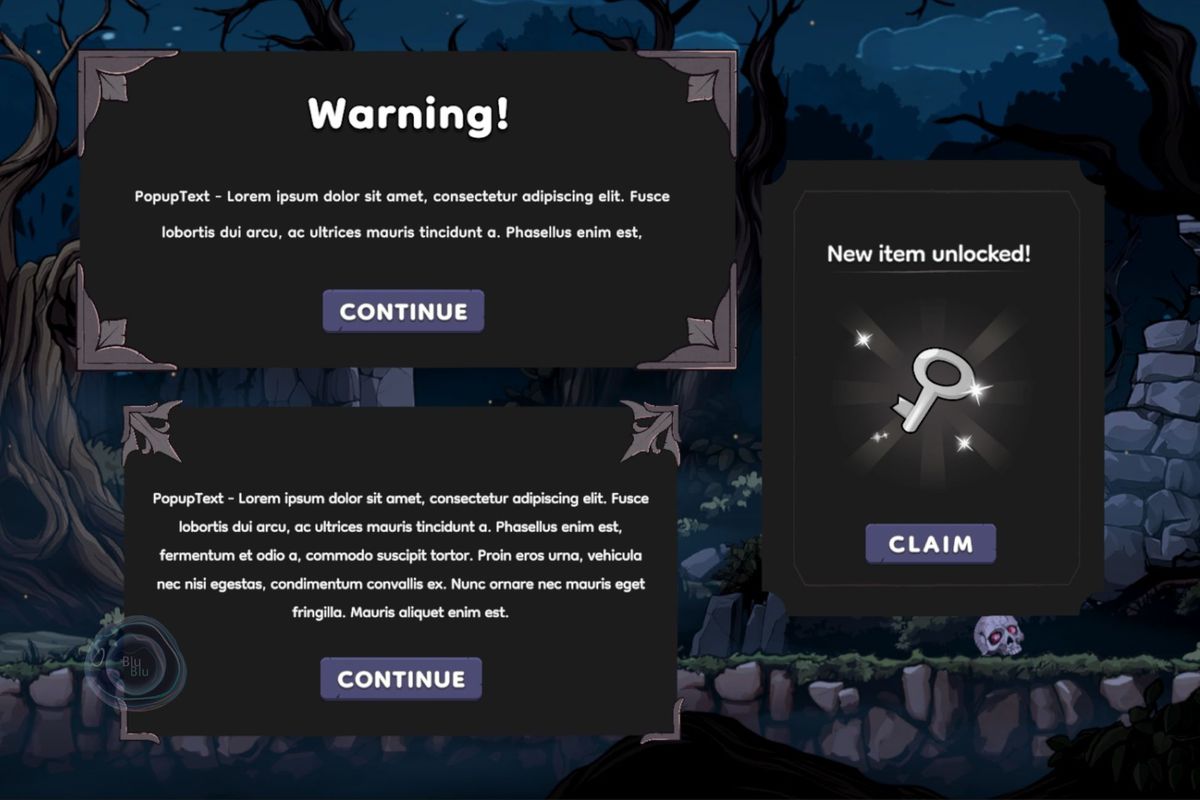 Dark Fantasy GUI + Icons Bundle + PSD GUI files + AI Icons files