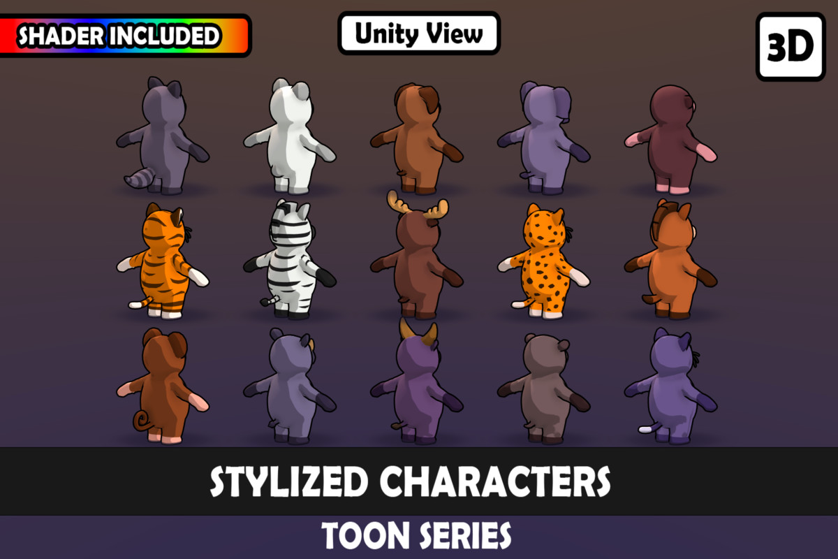 V2 Mascot Humanoid Animal Characters V2: 15 Unique Humanoids, Matcap Magic