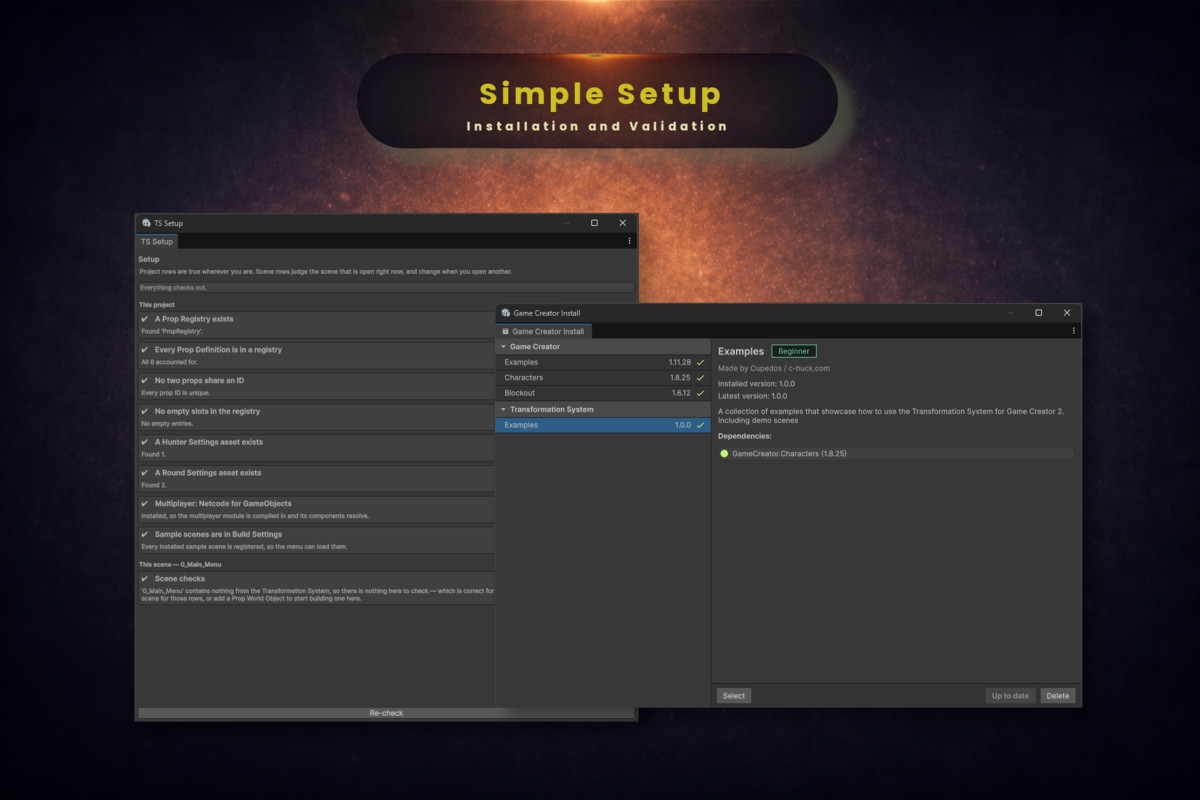 Transformation System for Game Creator 2