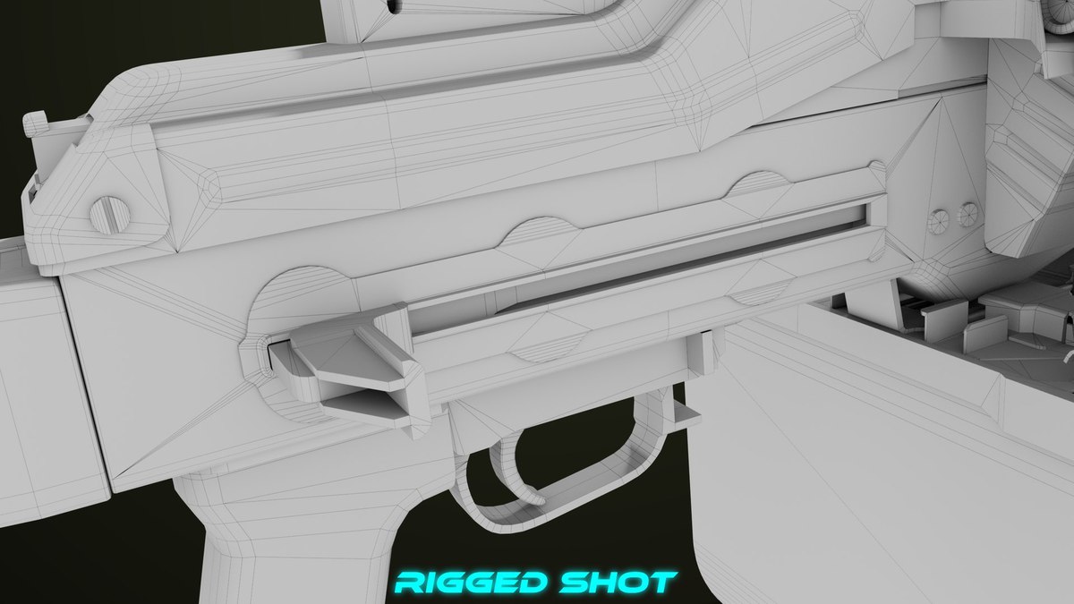 Machine Gun 11 Wood handle URP HDRP Textures