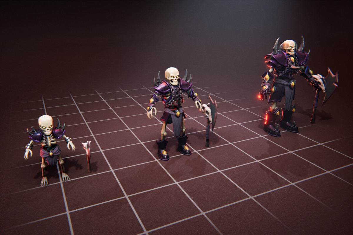 Dark Knight Skeleton - 3 Characters + Animations