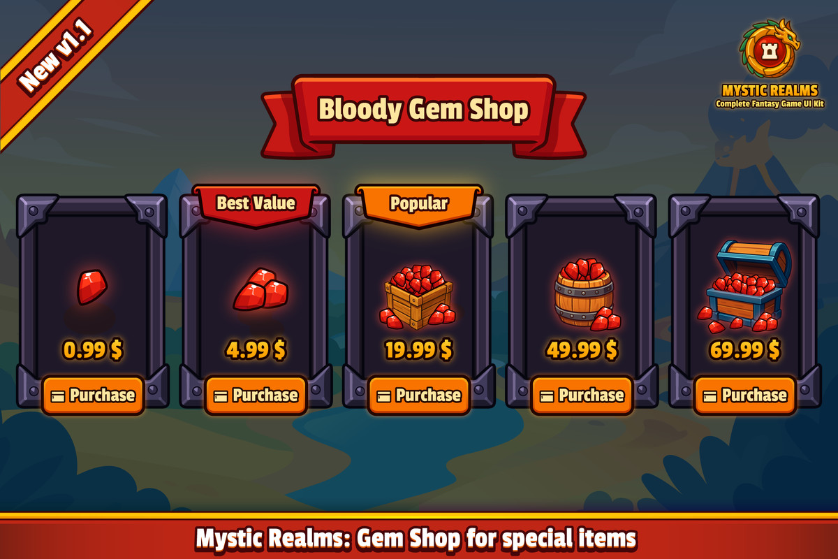 Mystic Realms: Premium Fantasy UI System