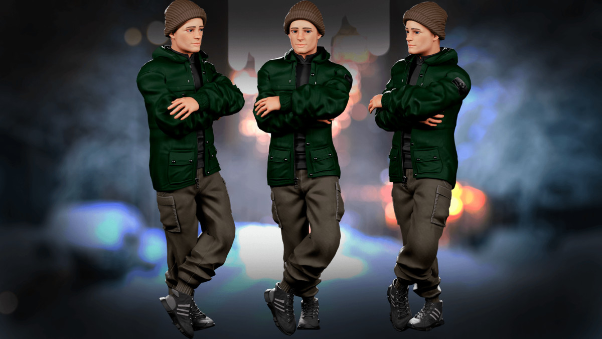 Streetwear Winter Guy – Modular Game Character