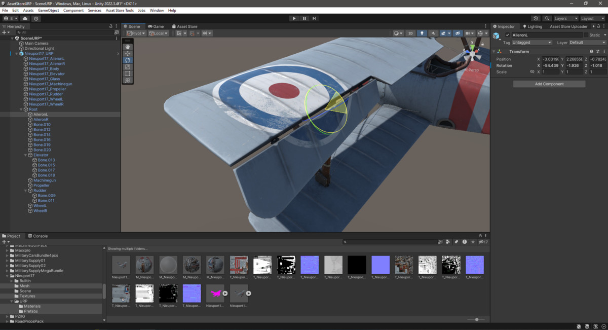 Fighter Nieuport 17 Rigged